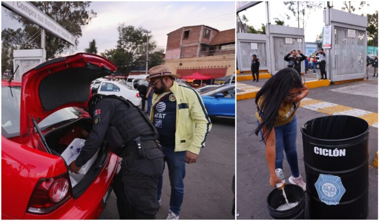 América vs Pumas sin alcohol; Policía decomisó cerveza a automovilistas en el Azteca. | Foto: Ramón Romero ESTO