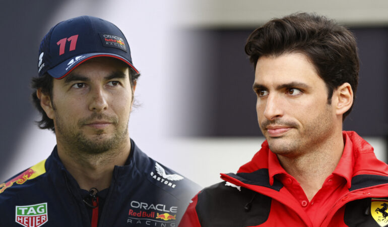 Checo Pérez no perderá puntos en el campeonato, la FIA mantuvo sanción a Carlos Sainz. | Foto: REUTERS
