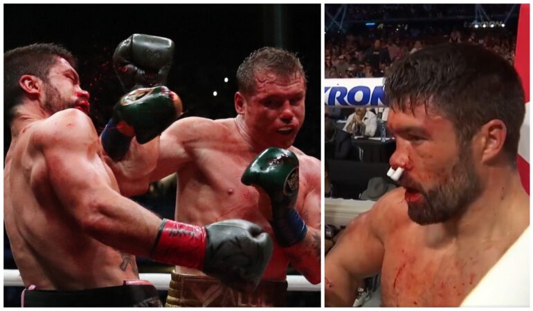 Canelo Álvarez y John Ryder. | Foto: REUTERS