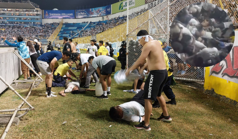 Estampida en el Estadio Cuscatlan de El Salvador _ Foto_ Especial