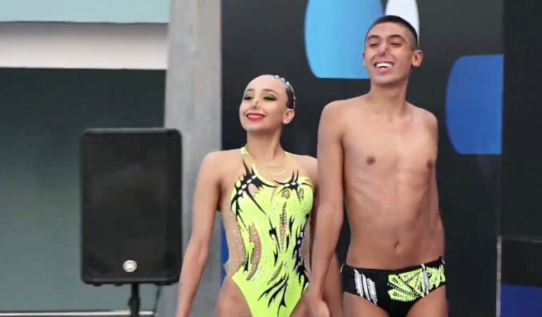 Itzamary González y Diego Villalobos consiguen bronce histórico en Dueto Mixto. | Foto: Captura