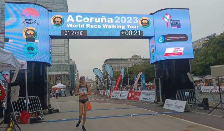 Alegna González se subió al podio. Foto: cortesía