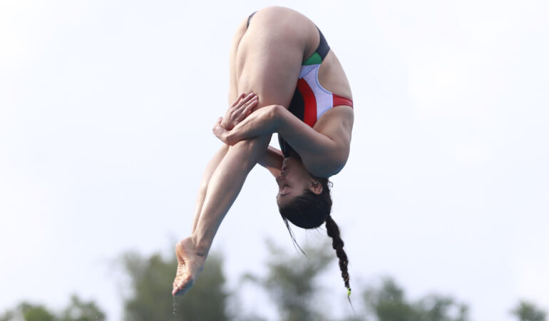 Carolina Mendoza ganó plata en clavados en trampolín 1m. FOTO: Mexsport