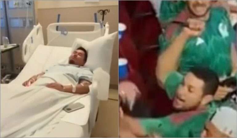 El aficionado que fue apuñalado se recupera en el hospital / Foto: Twitter