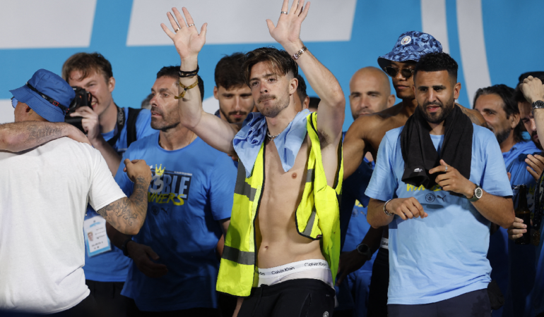 Jack Grealish fue el rey de la fiesta tras el título del Manchester City / Foto: Reuters