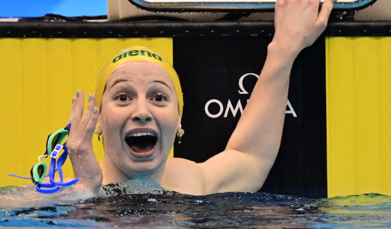Mollie O'Callagher rompió una marca que era del 2009 / Foto: AFP
