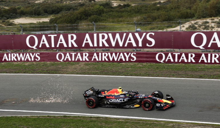 Checo Pérez fue séptimo en el GP de Países Bajos. Foto_ AFP