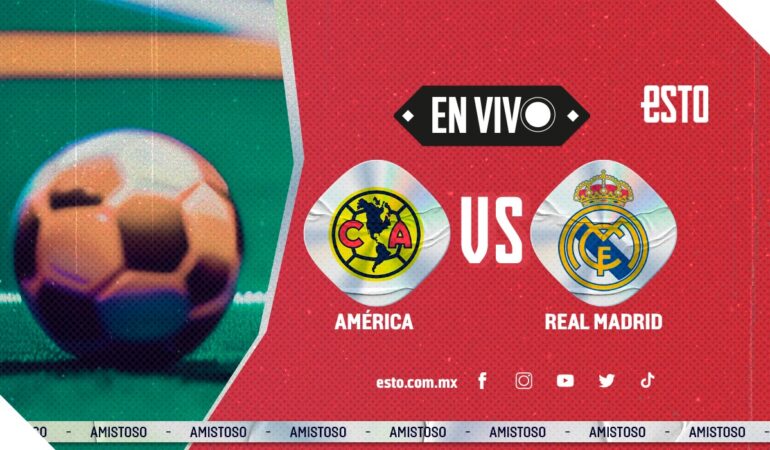 América y Real Madrid juegan un amistoso en la cancha del estadio Azteca. FOTO: Especial