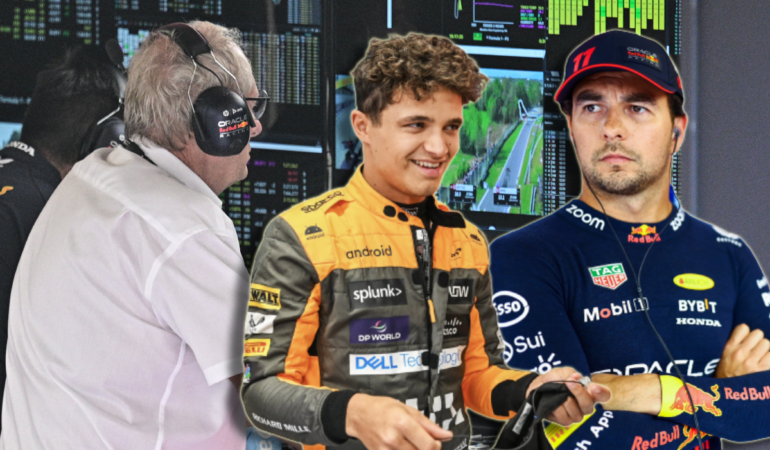 Lando Norris es un piloto que le gusta a Helmut Marko para Red Bull / Foto: AFP, @SChecoPerez y @LN4