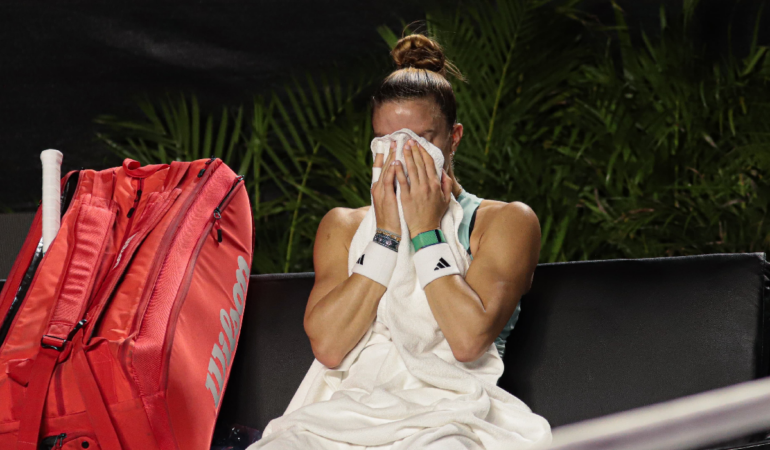 Maria Sakkari no pudo contener las lagrimas. Foto: David Tamayo