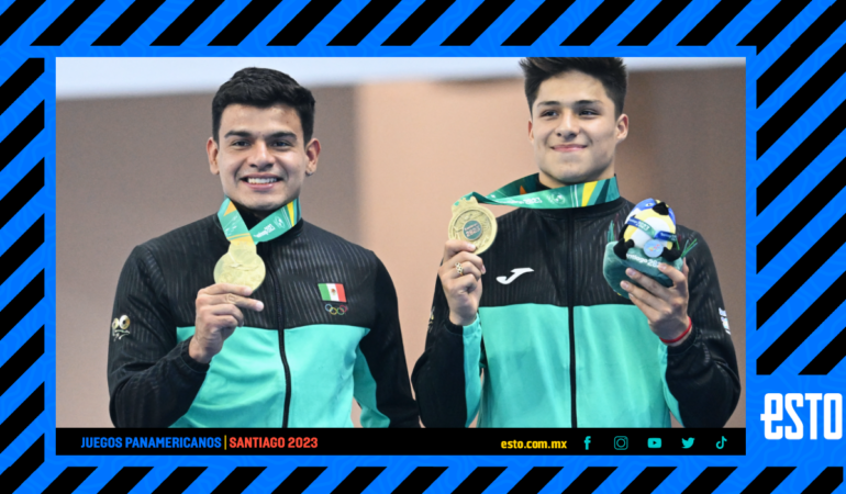 Osmar Olvera sumó la tercerca de oro en Santiago 2023, ahora junto Rodrigo Diego