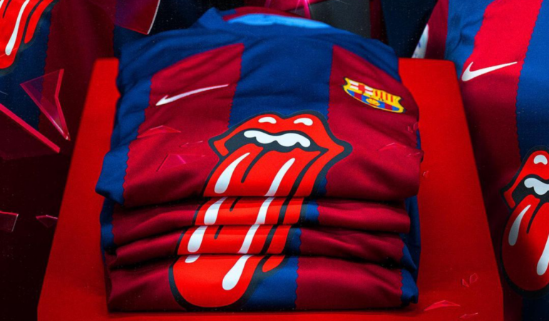 Así será la nueva camiseta del FC Barcelona x Rolling Stones