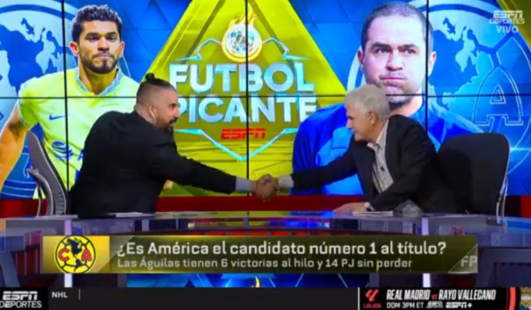 Álvaro Morales y el Tuca Ferretti se encontraron en al mesa de ESPN / Foto: Twitter