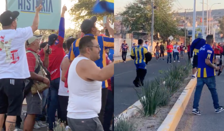 Las barras de La Piedad e Irapuato se encontraron en la calle. FOTOS: CORTESÍA
