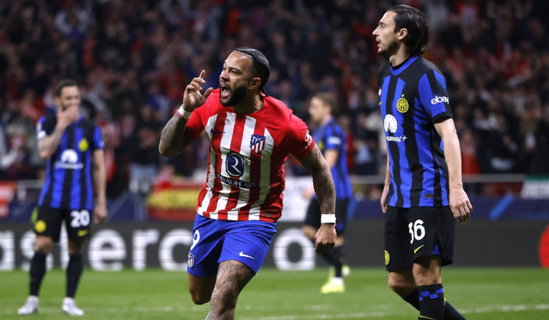 Memphis Depay marcó su primer gol en UCL con el Atlético de Madrid Foto__Reuters