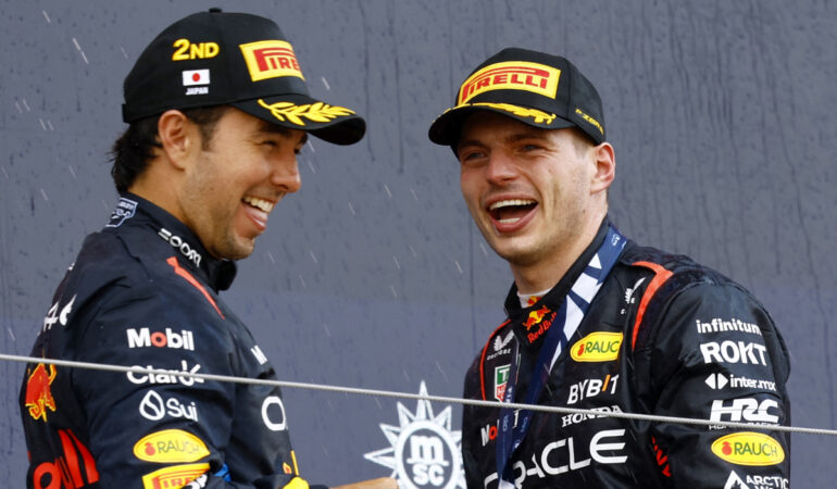 Checo Pérez recibe una dura crítica de Ralph Schumacher. FOTO: Reuters