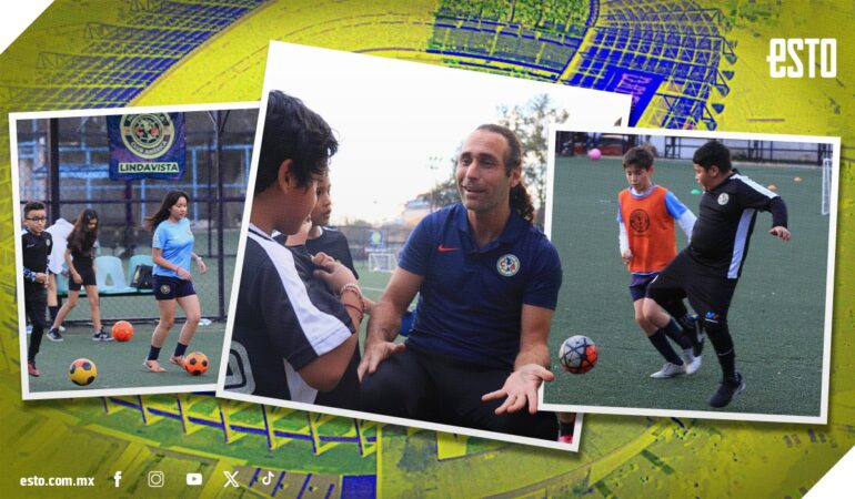 El Profesor Gabriel Vieira habló sobre la importancia del futbol base en México / Fotos: Oswaldo Figueroa / Arte: abril Hernández