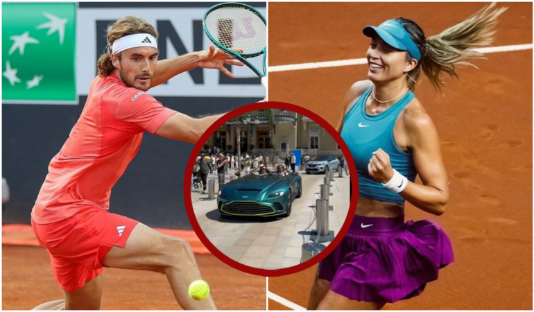 Aston Martin fue protagonista en el encuentro de Badosa y Tsitsipas / Foto: IG Tsitsipas