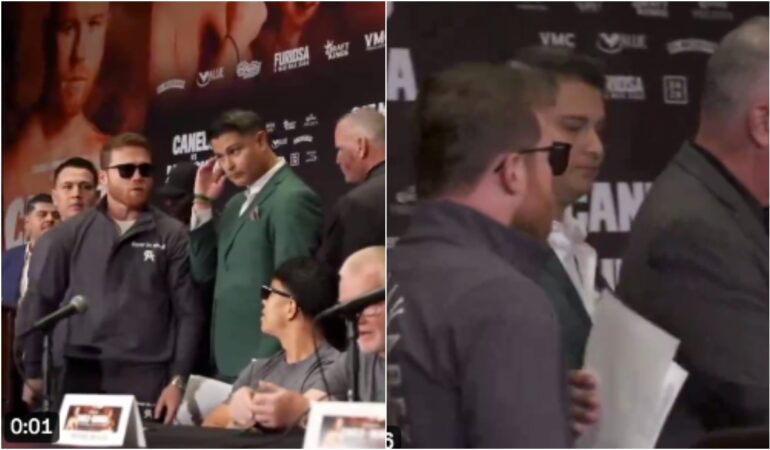 Canelo casi se va a lls golpes con Óscar de la Hoya. FOTO: ESPECIAL