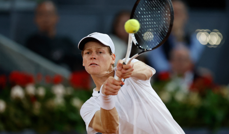 Sinner abandonó en el Madrid Open / Foto AFP