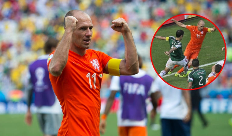 Robben recibió la mítica falta del No Era Penal / Foto: Mexsport