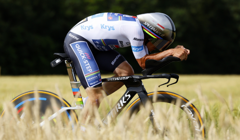Remco Evenepoel logró la victoria en la crono / Foto: EFE
