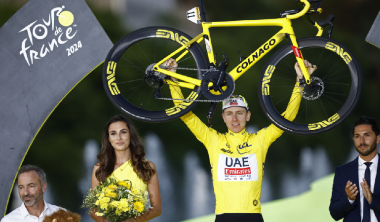 Tadej Pogacar se convirtió en el ganador del Tour de Francia 2024 / Foto: Reuters