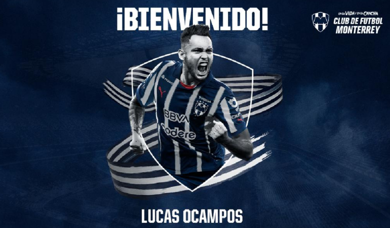 Lucas Ocampos ya es jugador de los Rayados / Foto: @rayados