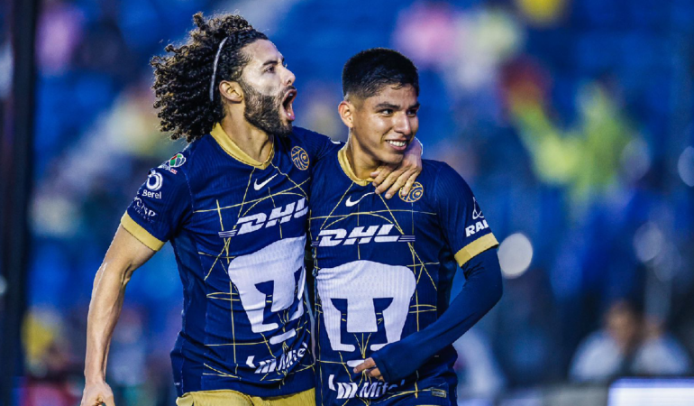 Piero Quispe hizo el gol de la victoria para Pumas / Foto: Luis Garduño