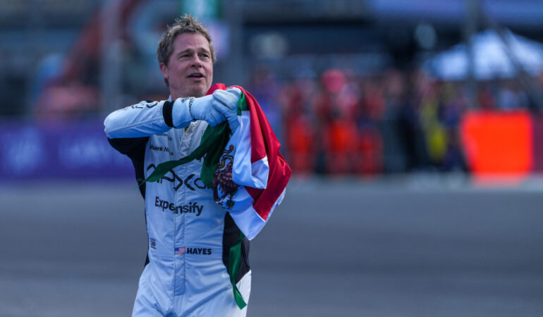 Brad Pitt hizo una aparición en el GP de México. FOTO: Luis Garduño | ESTO
