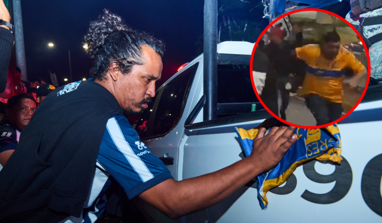 El aficionado recibió un golpe con una bandera
