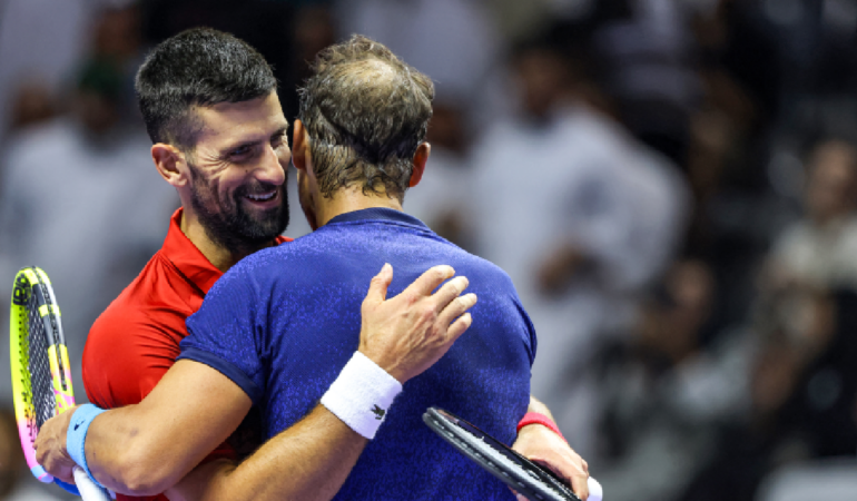 Rafael Nadal y Novak Djokovic jugaron más de 60 partidos. Foto: AFP