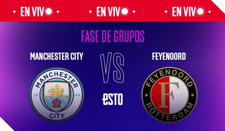 Manchester City se mide con el Feyenoord en la Champions. FOTO: Especial