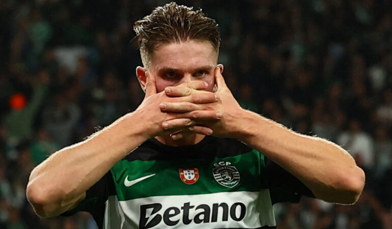 Viktor Gyökeres es el mejor delantero de Europa. FOTO: Reuters