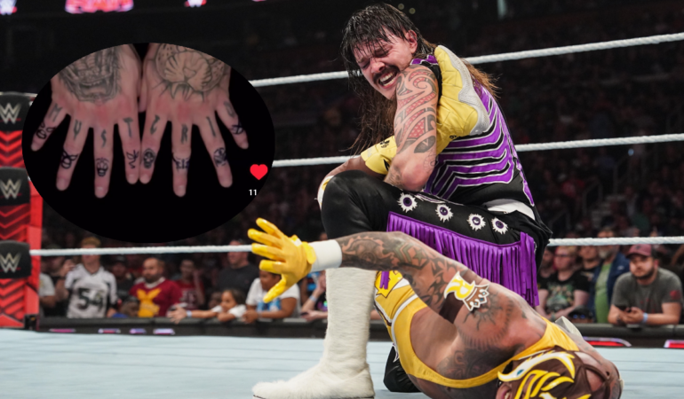 Dominik Mysterio se tatuó las máscaras de ocho leyendas de la lucha libre / Foto: Cortesía WWE