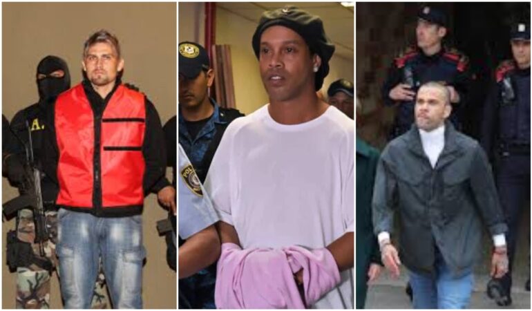 Los futbolistas como Ronaldinho, Omar Ortiz y Dani Alves que estuvieron en la cárcel. Foto: Cortesía