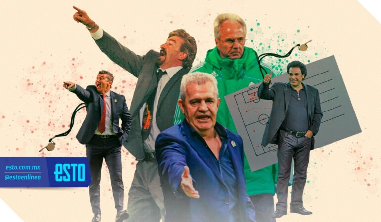 Los técnicos de la selección mexicana. Arte: Noé Gómez