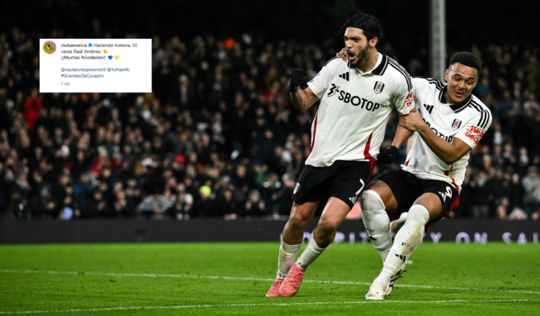 América no se olvida de su canterano y felicita a Raúl Jiménez. Foto: AFP