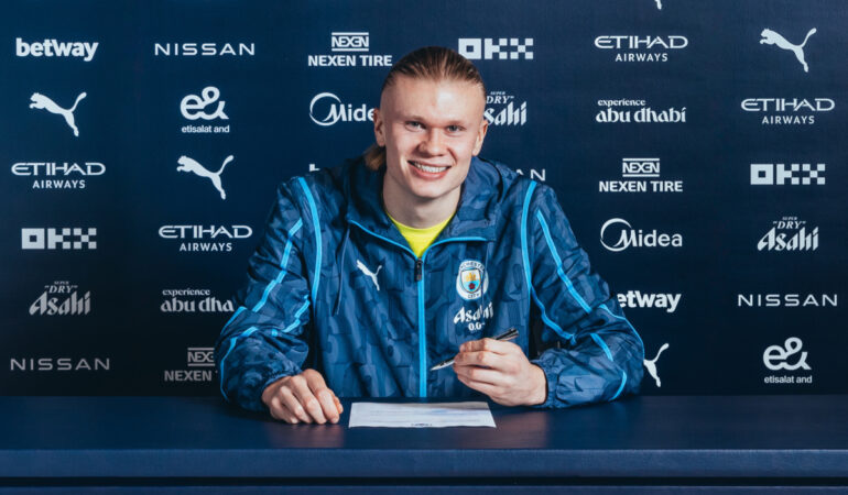 Erling Haaland firma nuevo contrato con Manchester City. FOTO: @ManCityES