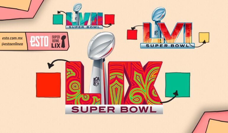 Super Bowl LIX y los colores del logotipo. Arte: Noé López