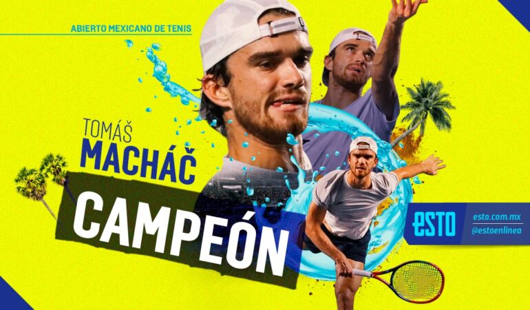 Tomas Machac se corona campeón del Abierto Mexicano de Tenis. Arte: Noé López