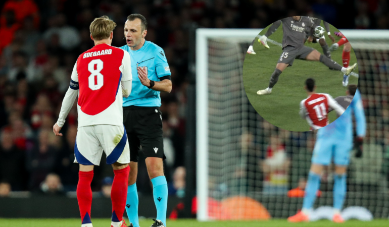 Jugada polémica en el Arsenal vs Real Madrid