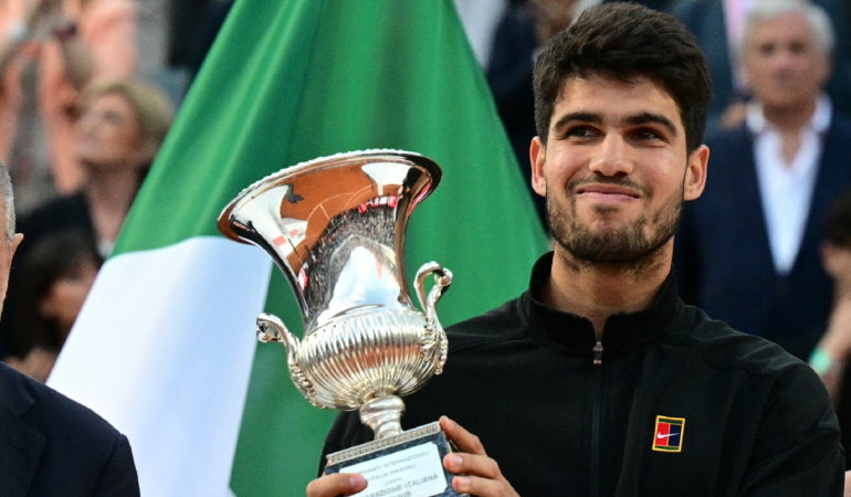 Carlos Alcaraz se convierte en el ganador del Master 1000 de Roma. Foto: AFP