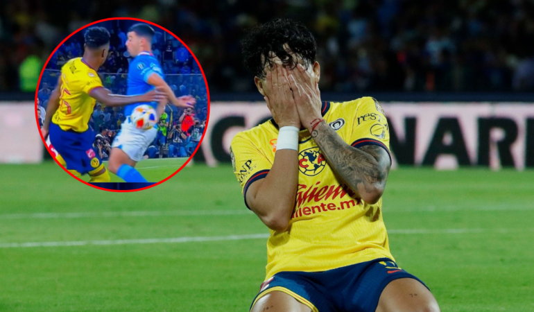 Erik Lira casi comete un penal ante América