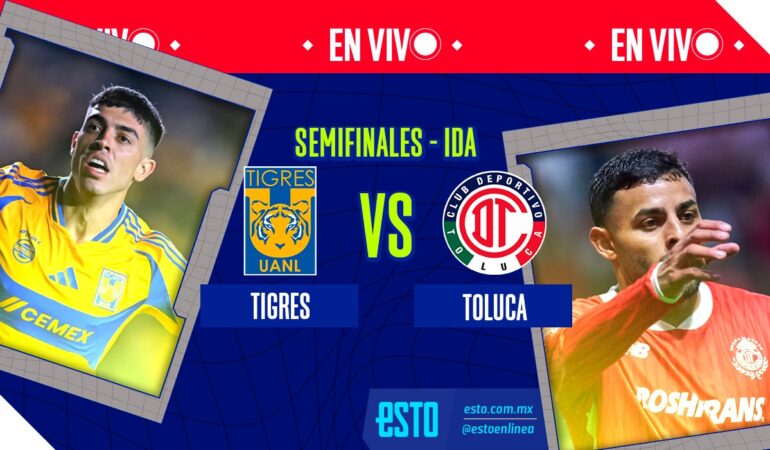 Tigres vs Toluca, partido de ida de las semifinales. Arte: Noé López