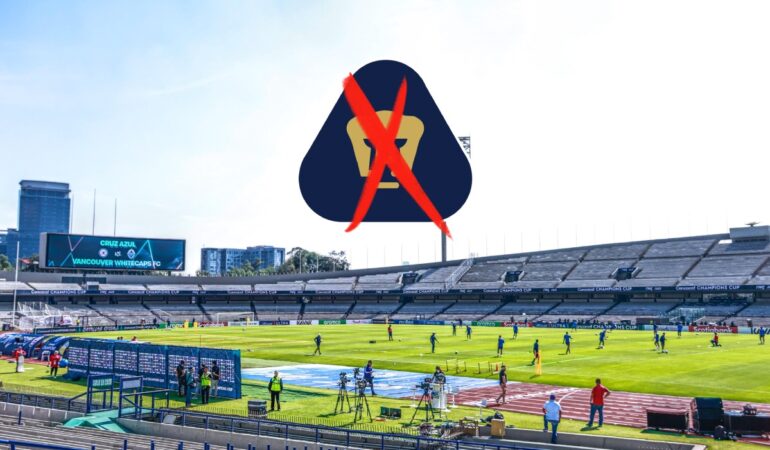 El estadio Olímpico Unoversitario se pinto de azul celeste. Foto: Luis Garduño