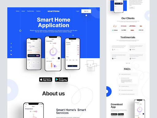 dribbble, mobile app landing page