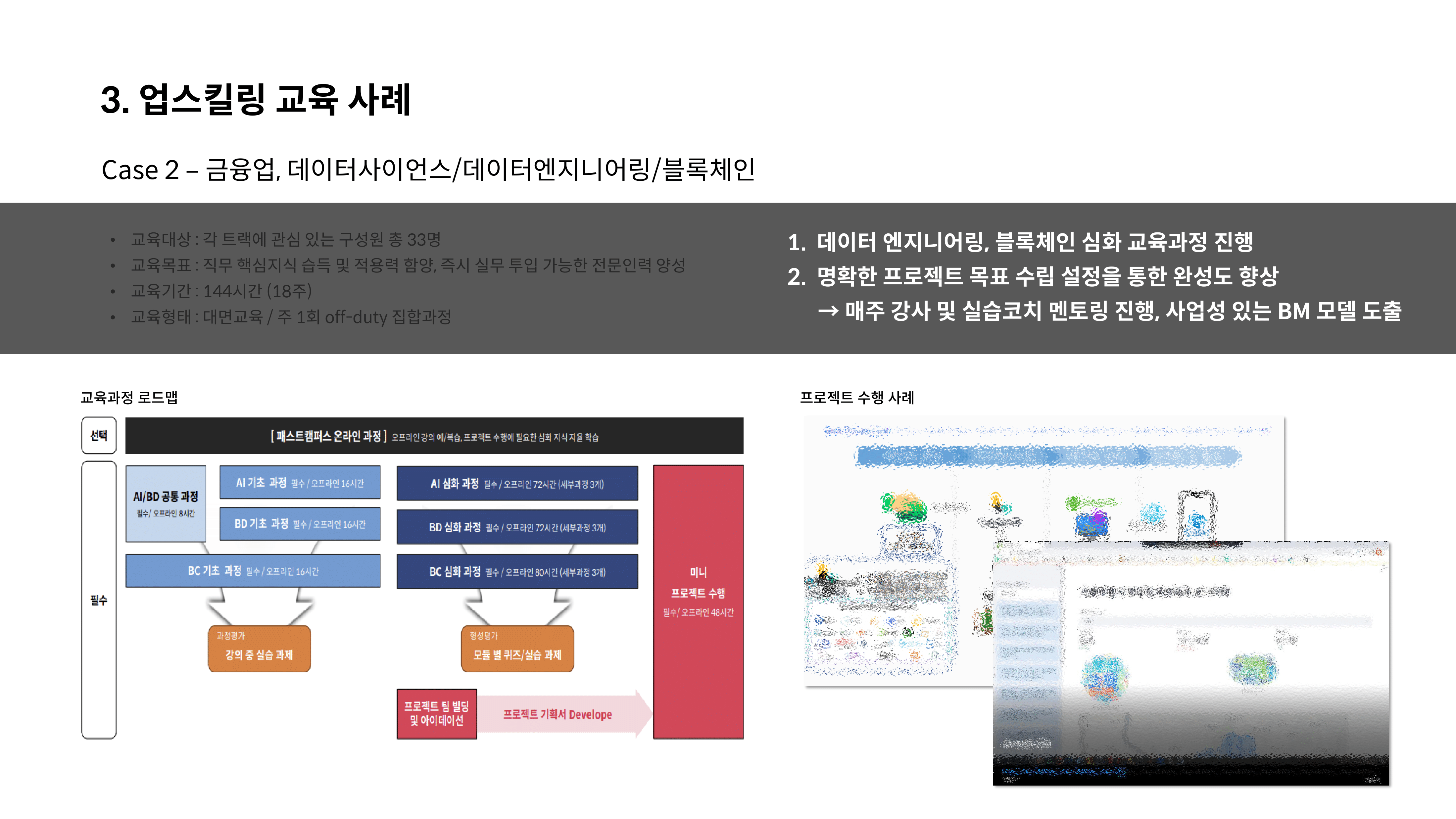 금융업종 업스킬링 교육 사례