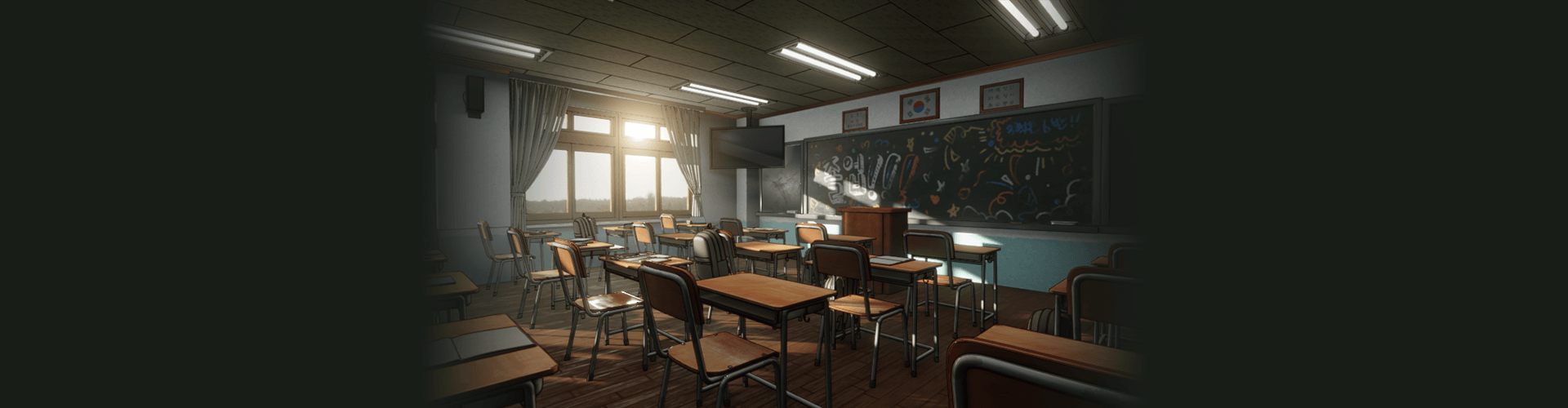 Blender anime style Classroom background / environment