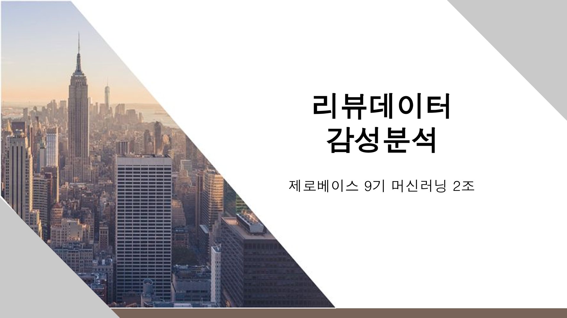 리뷰 데이터 감성 분석 프로젝트 발표 자료